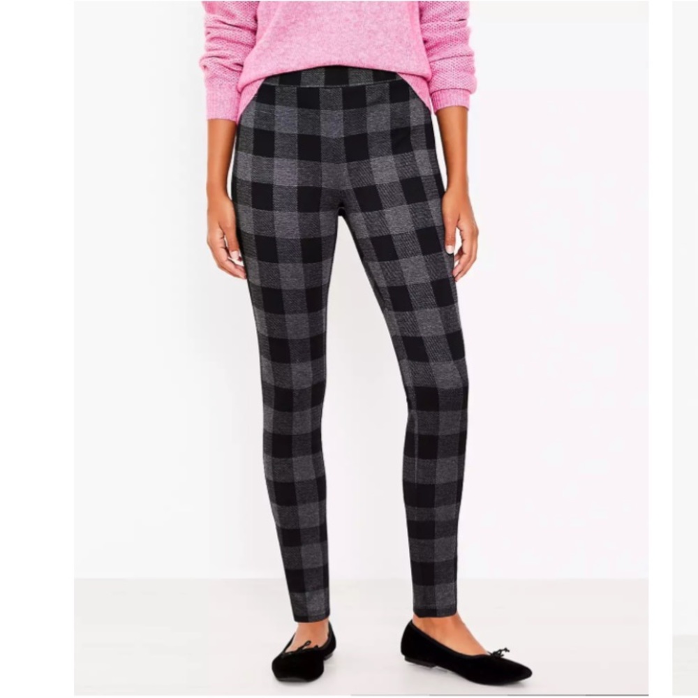 LOFT NWT Tall Women's Buffalo Plaid Ponte Leggings